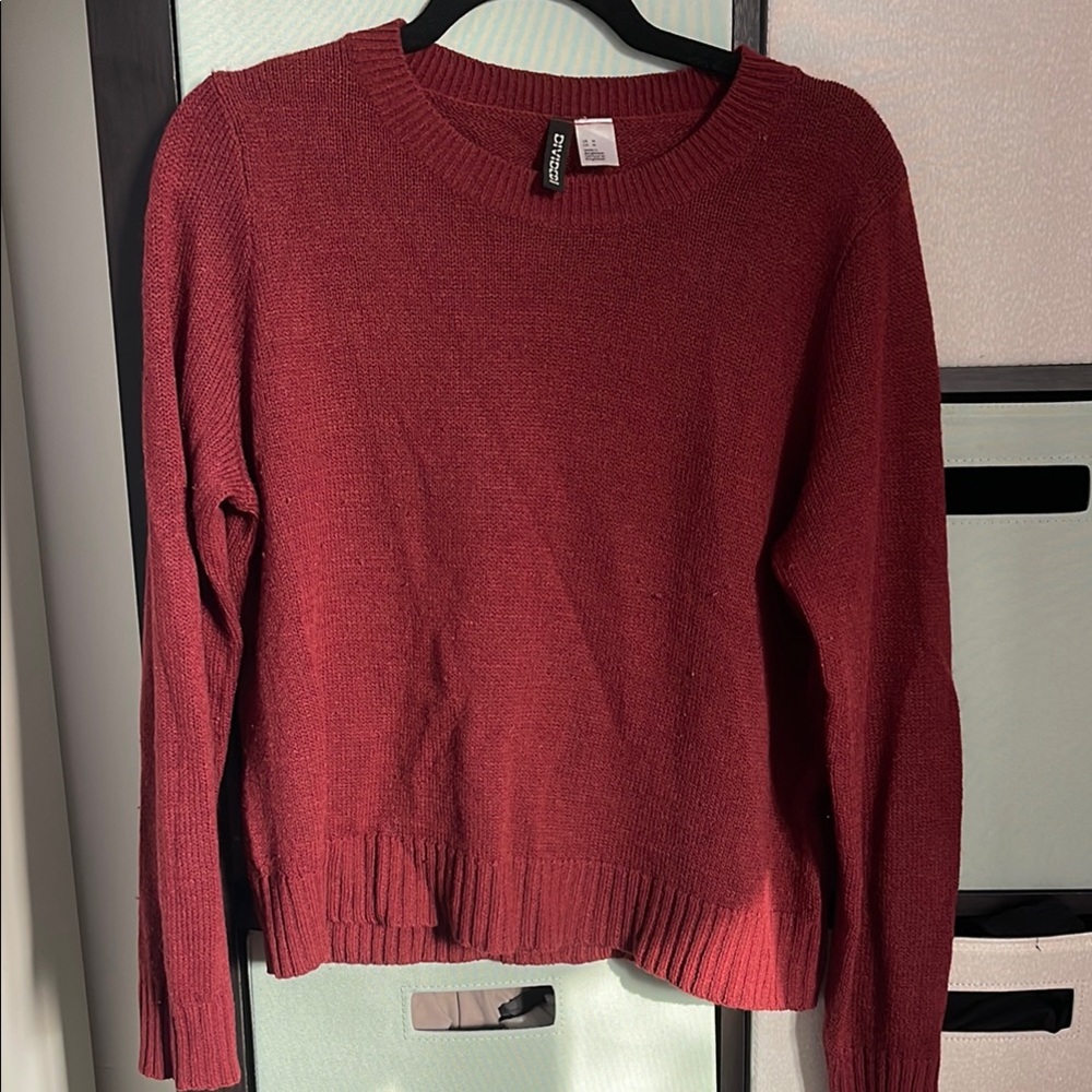H&M Red Crew Neck Sweater Knit Casual